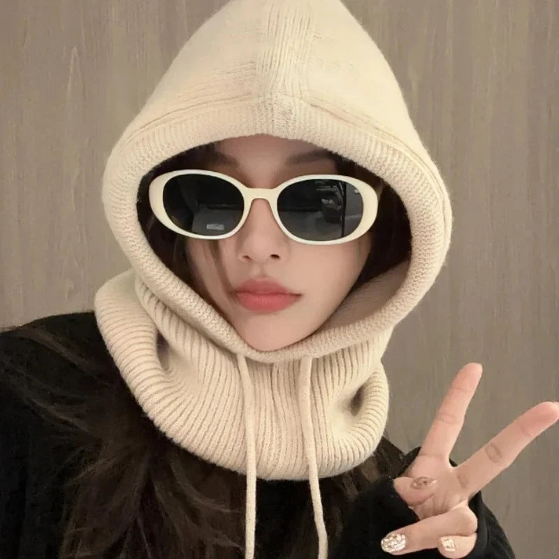 Knitted Hooded Caps Balaclava Beanies