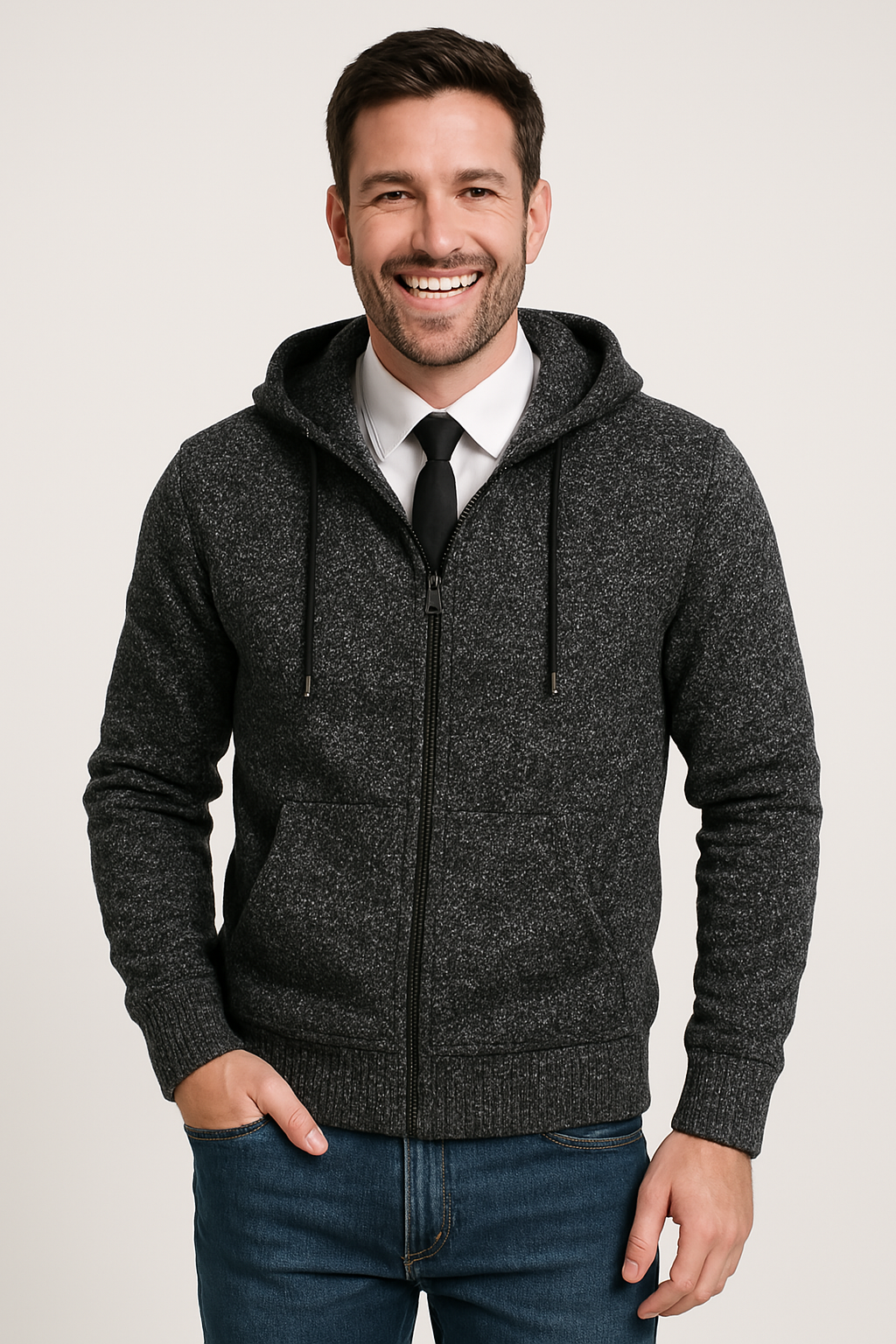 Men's Casual Sports Fleece Zipper Cardigan