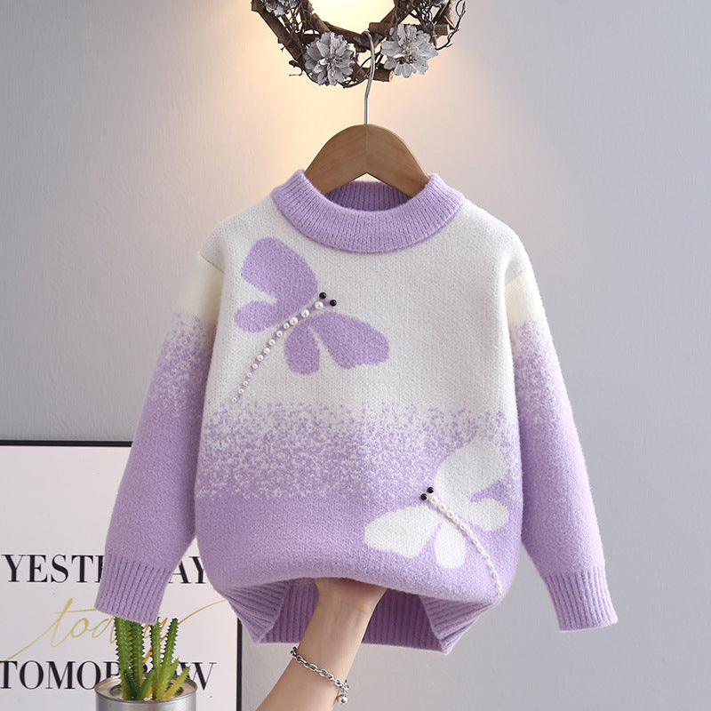 Pearl Dragonfly Pullover Sweater