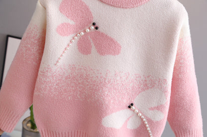 Pearl Dragonfly Pullover Sweater