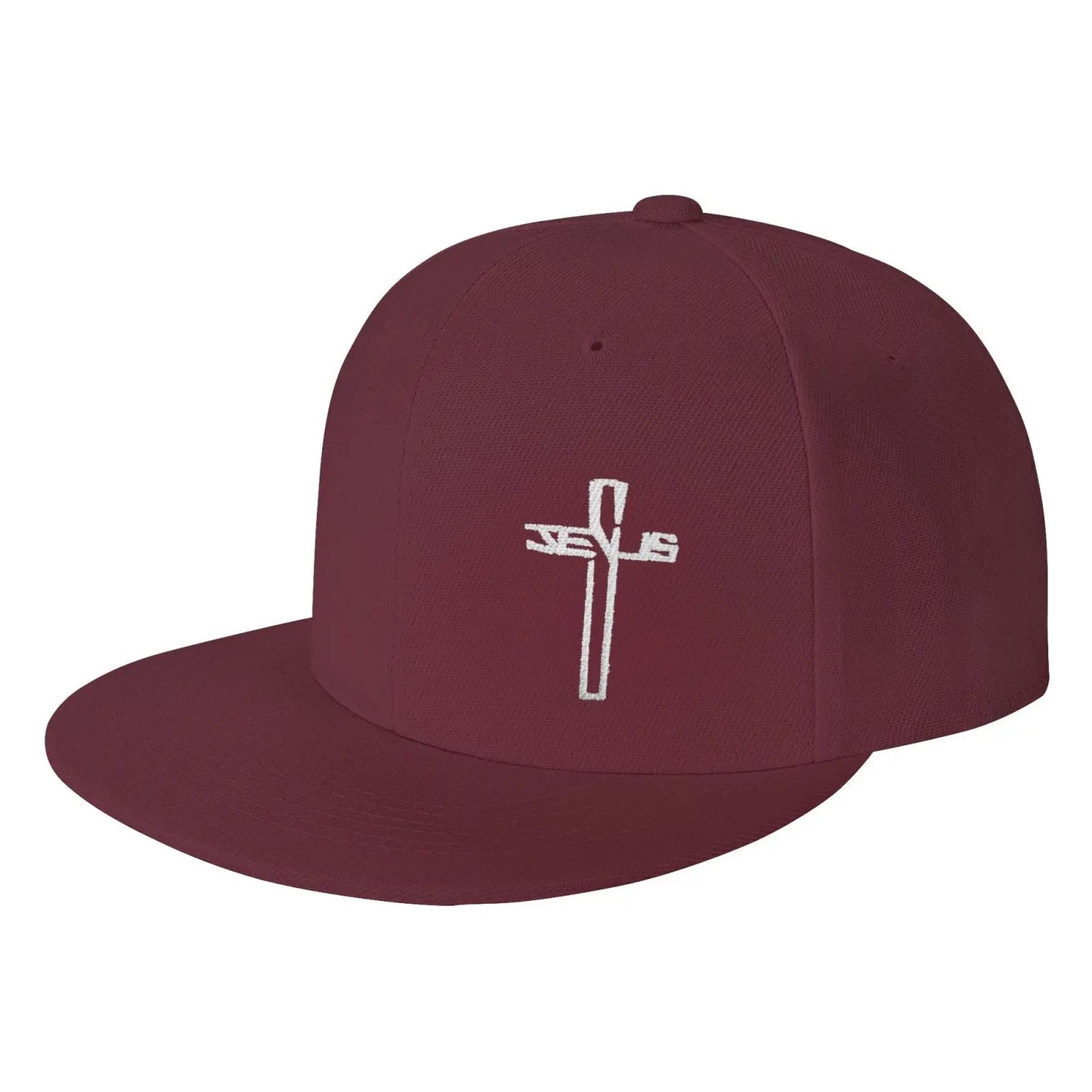 Jesus Christian Cross Flat Brim Bill Snapback Adjustable Baseball Cap