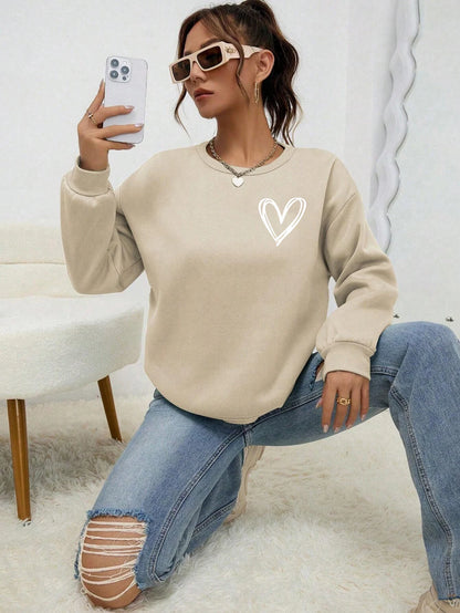 Simple Heart Pattern Sweatshirts