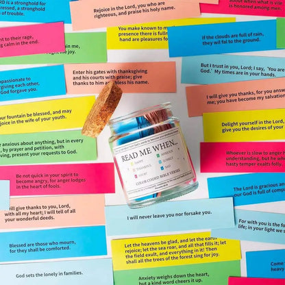 Read Me When...Colorful Bible Verses in Jar with Coded Scripture Cards