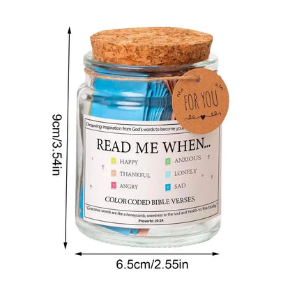 Read Me When...Colorful Bible Verses in Jar with Coded Scripture Cards