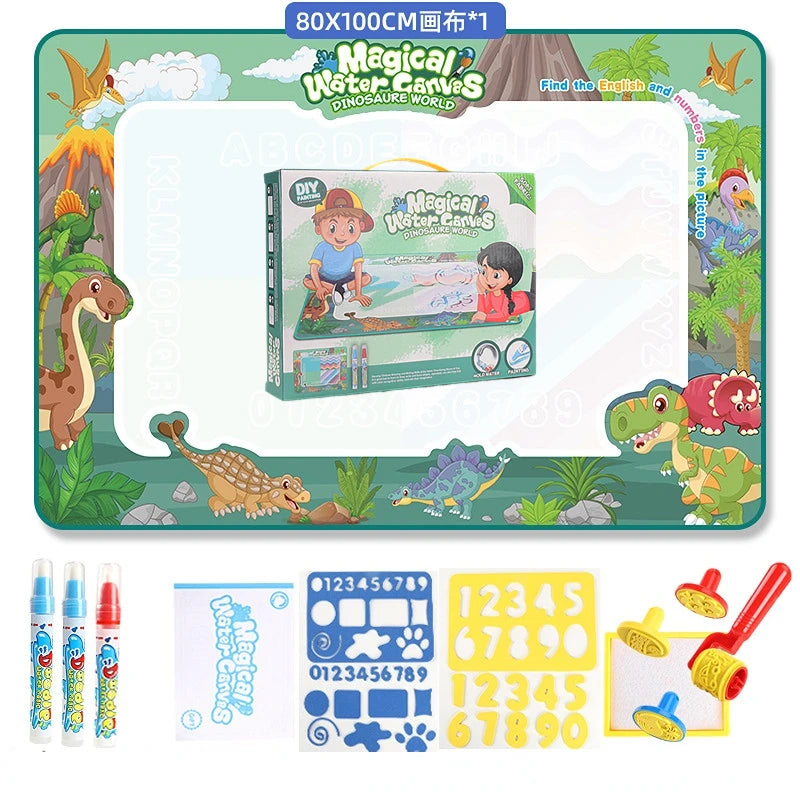 Magic Water Coloring Doodle Drawing Mat with Reusable Magic Pens 100x80cm