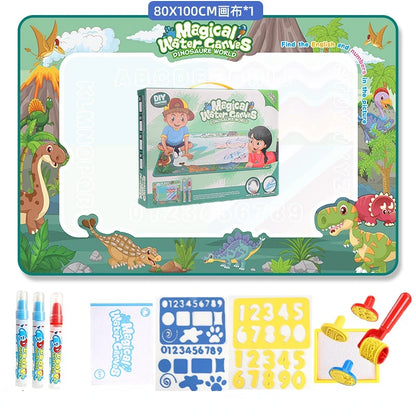 Magic Water Coloring Doodle Drawing Mat with Reusable Magic Pens 100x80cm