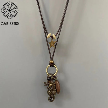 Bohemian-Inspired Long Collar Chains and Pendants