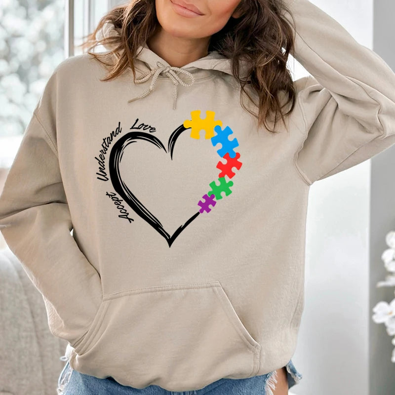 Autism Heart, Accept, Understand, Love Sweatshirts