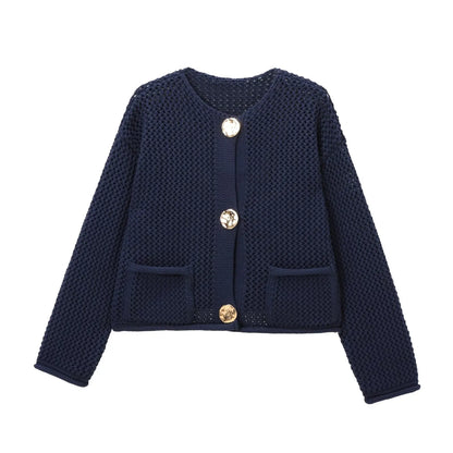 Long Sleeve Knit Cardigan with Buttons