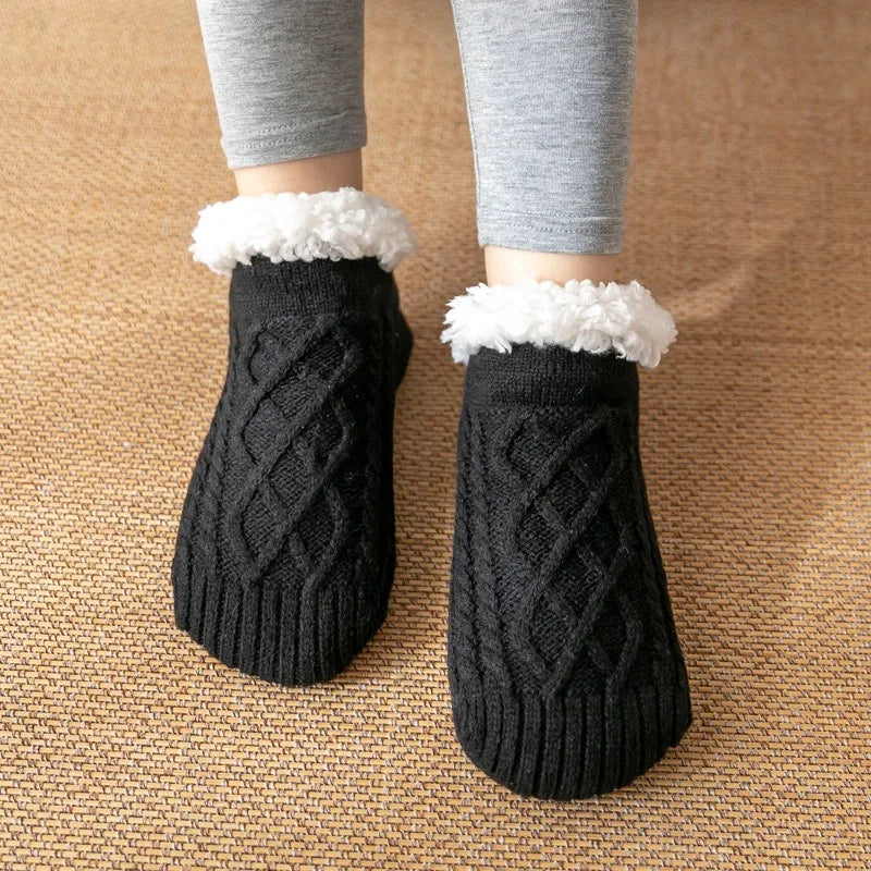 Indoor Woven Thermal Cashmere Socks Slippers - Non-Slip