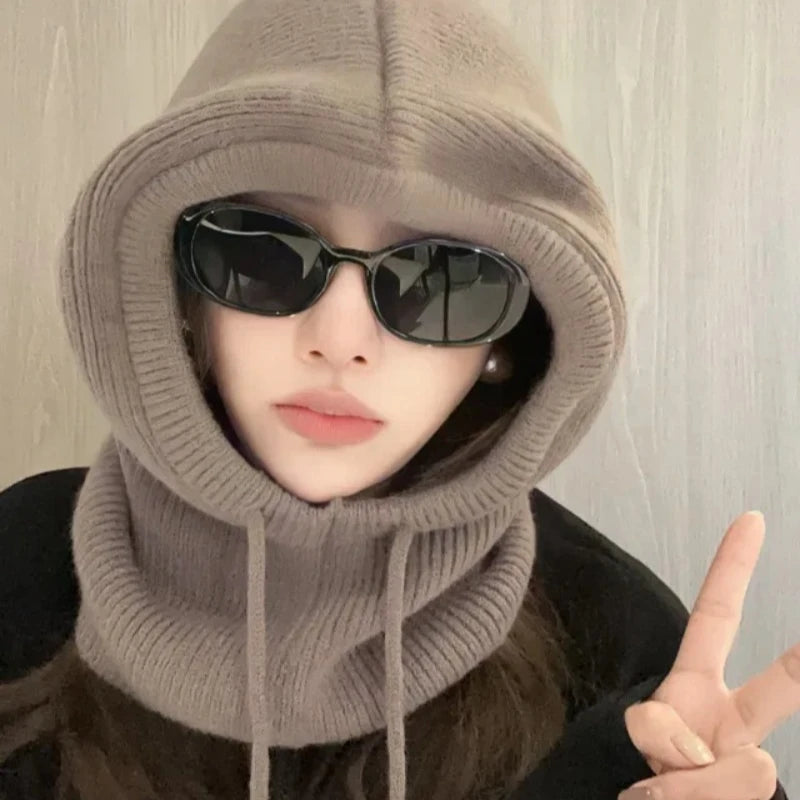 Knitted Hooded Caps Balaclava Beanies