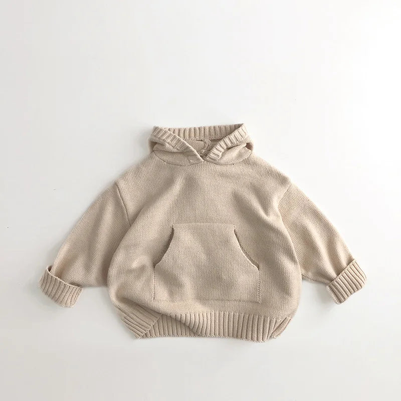 Front Pocket Cozy Knit Children’s Unisex Sweaters with Hoodie Pullover