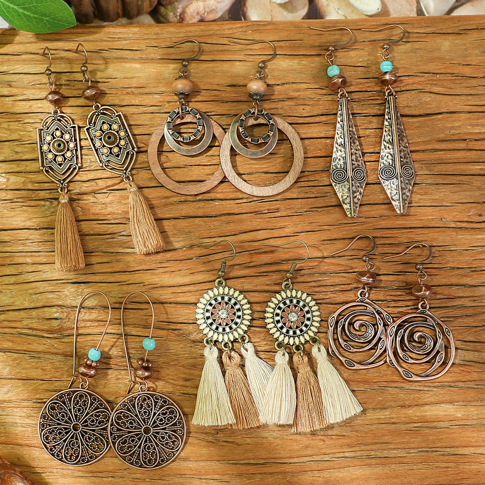 Boho Vintage Brown Series Earrings