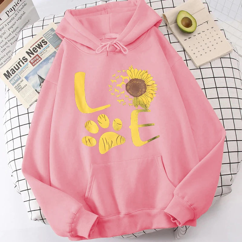 Sunflower Dog Paw Love Hoodies Sweatshirts
