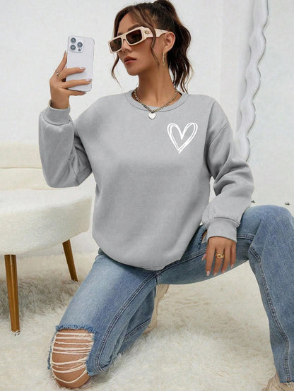 Simple Heart Pattern Sweatshirts