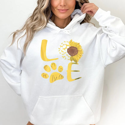 Sunflower Dog Paw Love Hoodies Sweatshirts