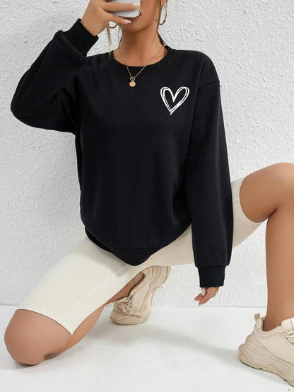 Simple Heart Pattern Sweatshirts