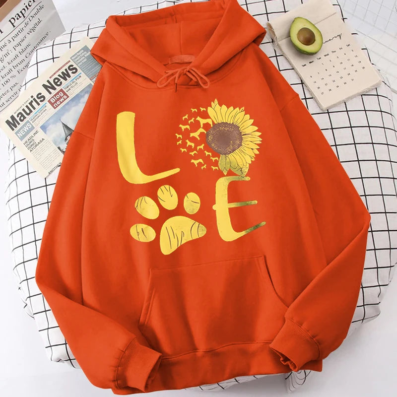 Sunflower Dog Paw Love Hoodies Sweatshirts