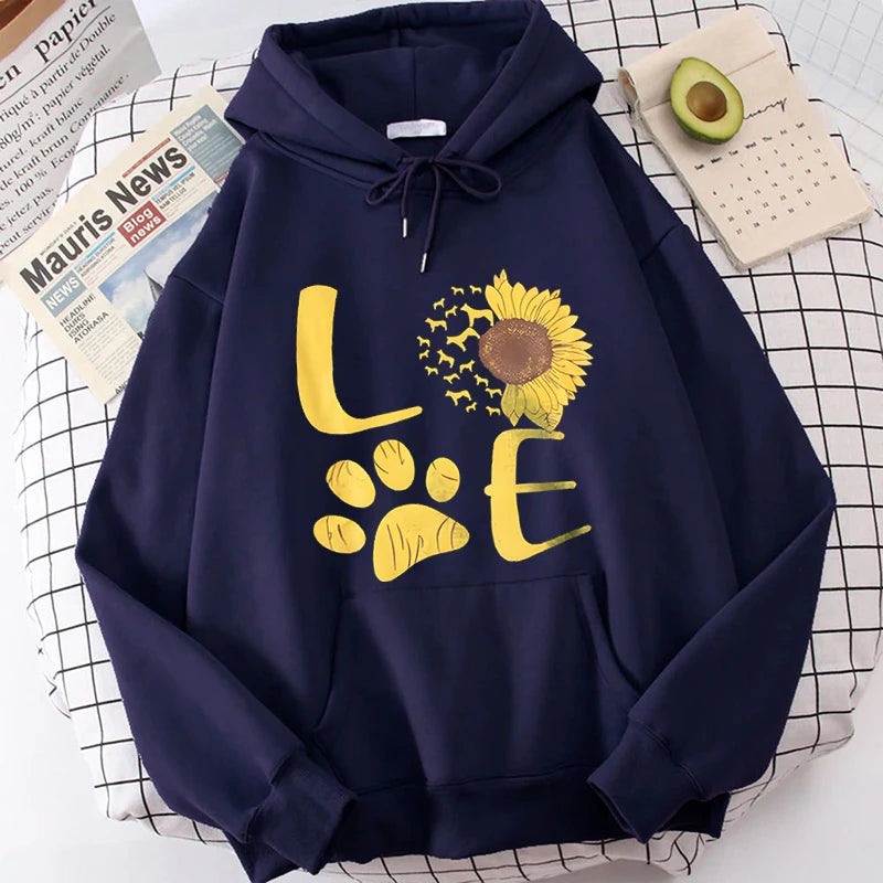 Sunflower Dog Paw Love Hoodies Sweatshirts