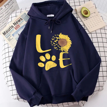 Sunflower Dog Paw Love Hoodies Sweatshirts