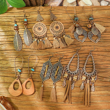 Boho Vintage Brown Series Earrings