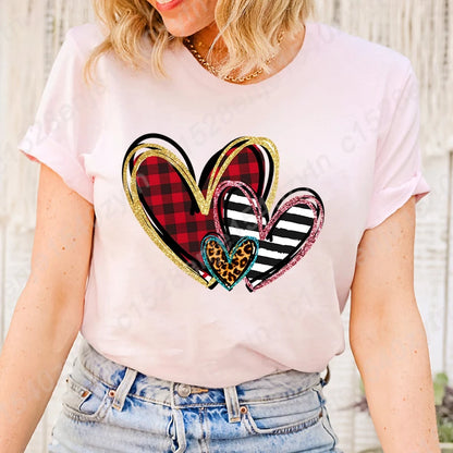 Heart Print T-Shirts Sizes: X-Large through 3XL