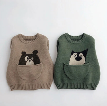 Fashion Kids Unisex Knit Pullover Cardigan,  For 1-7 years Girls and Boys