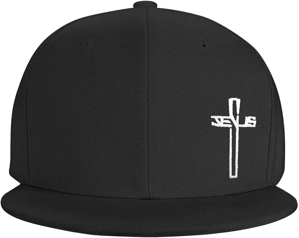 Jesus Christian Cross Flat Brim Bill Snapback Adjustable Baseball Cap