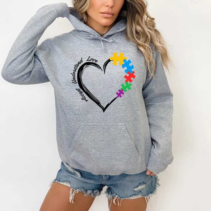 Autism Heart, Accept, Understand, Love Sweatshirts
