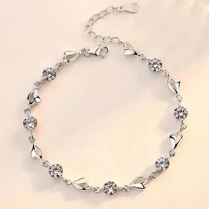 Sterling SilverBracelets with Cubic Zirconia and Rhinestones