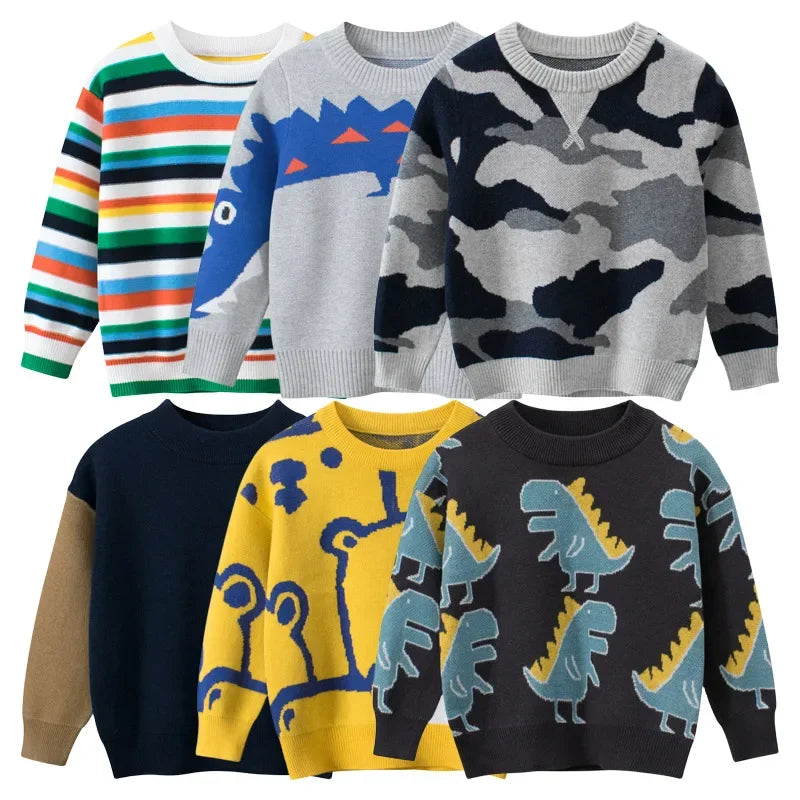 Boys Pullover Long Sleeve Sweaters