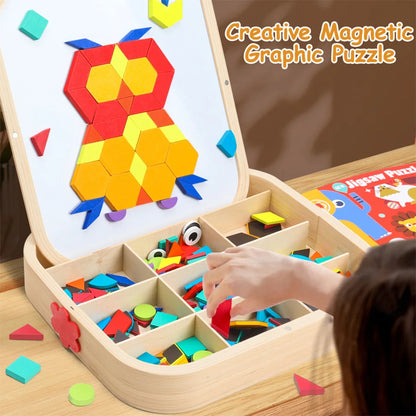 Wooden Magnetic Geometry Creative Puzzle