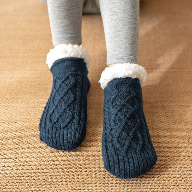 Indoor Woven Thermal Cashmere Socks Slippers - Non-Slip