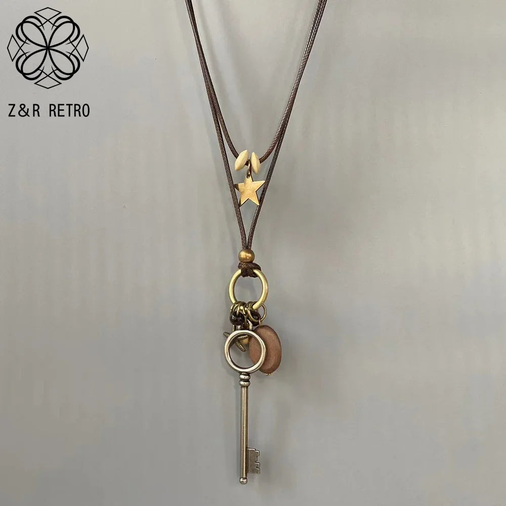 Bohemian-Inspired Long Collar Chains and Pendants