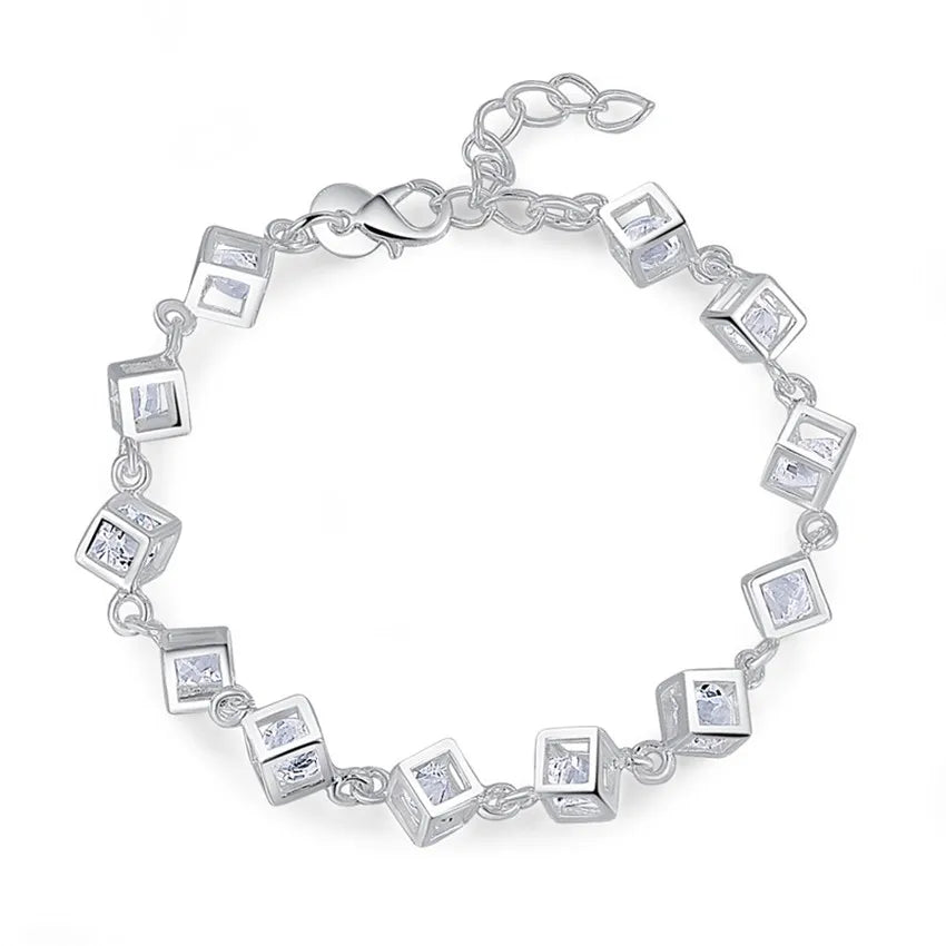 Sterling SilverBracelets with Cubic Zirconia and Rhinestones