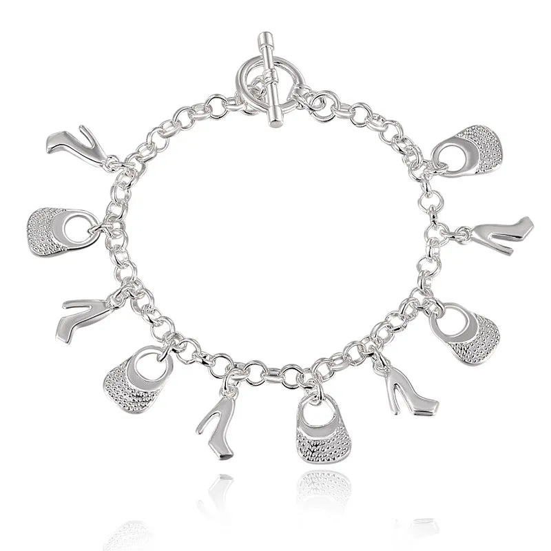 Sterling Silver 925 Bracelets with Charms