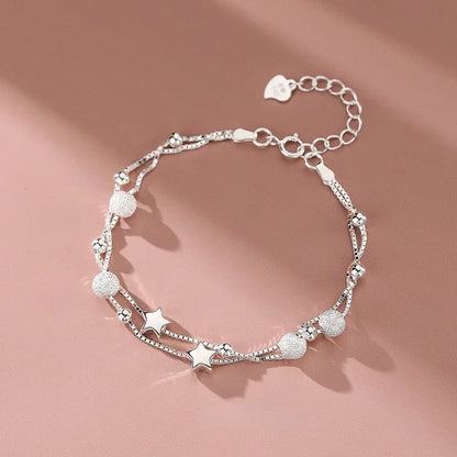 Elegant Fine Sterling Silver Lucky Beads Bracelets for Women