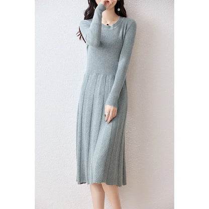 100% Merino Wool Knitted Sweater Dress