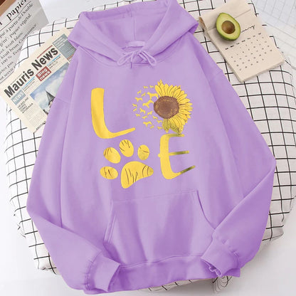 Sunflower Dog Paw Love Hoodies Sweatshirts