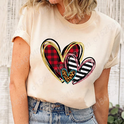 Heart Print T-Shirts Sizes: X-Large through 3XL