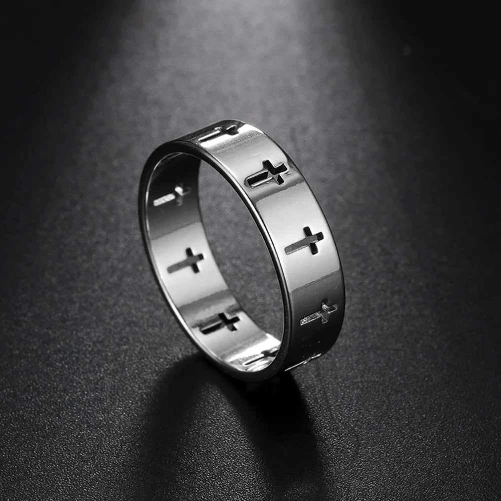 Jesus Cross Stainless Steel Rings