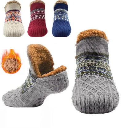 Indoor Woven Thermal Cashmere Socks Slippers - Non-Slip