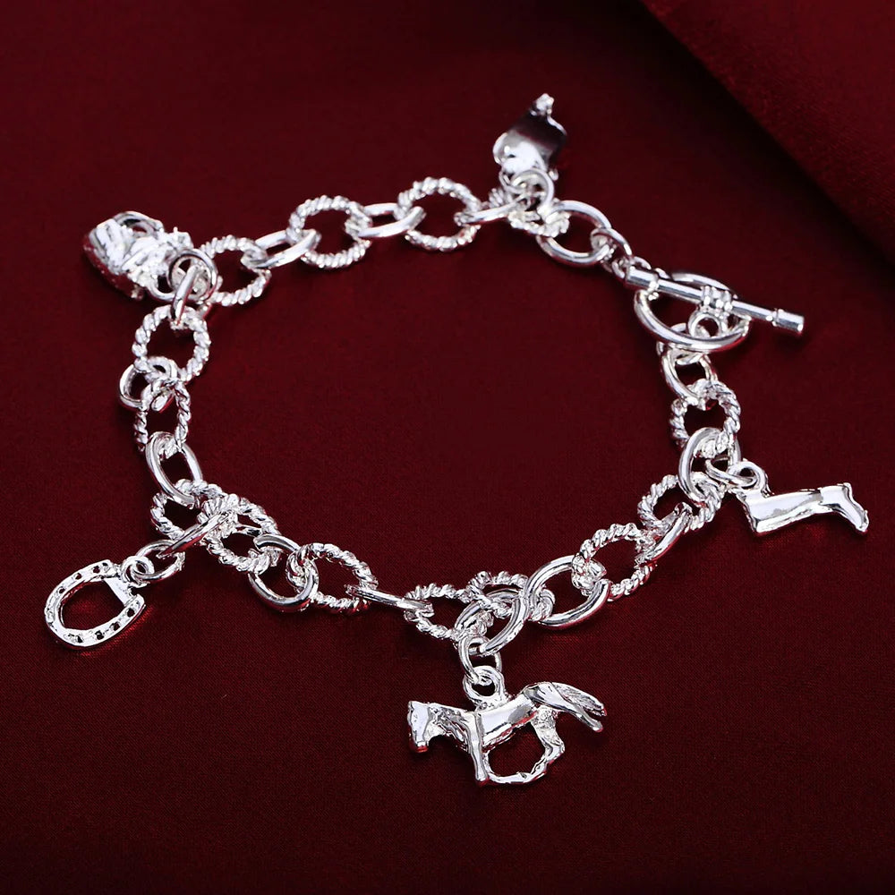 Sterling Silver 925 Bracelets with Charms