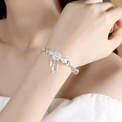 Elegant Fine Sterling Silver Lucky Beads Bracelets for Women