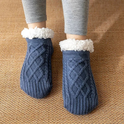 Indoor Woven Thermal Cashmere Socks Slippers - Non-Slip