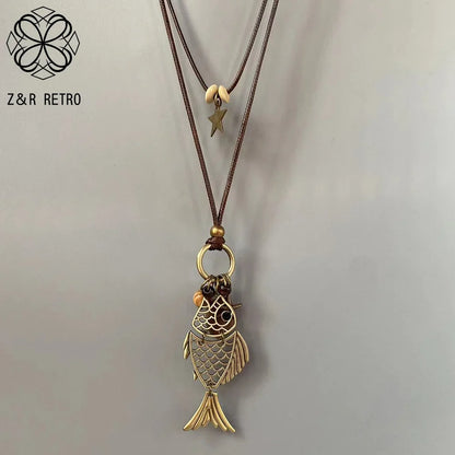 Bohemian-Inspired Long Collar Chains and Pendants