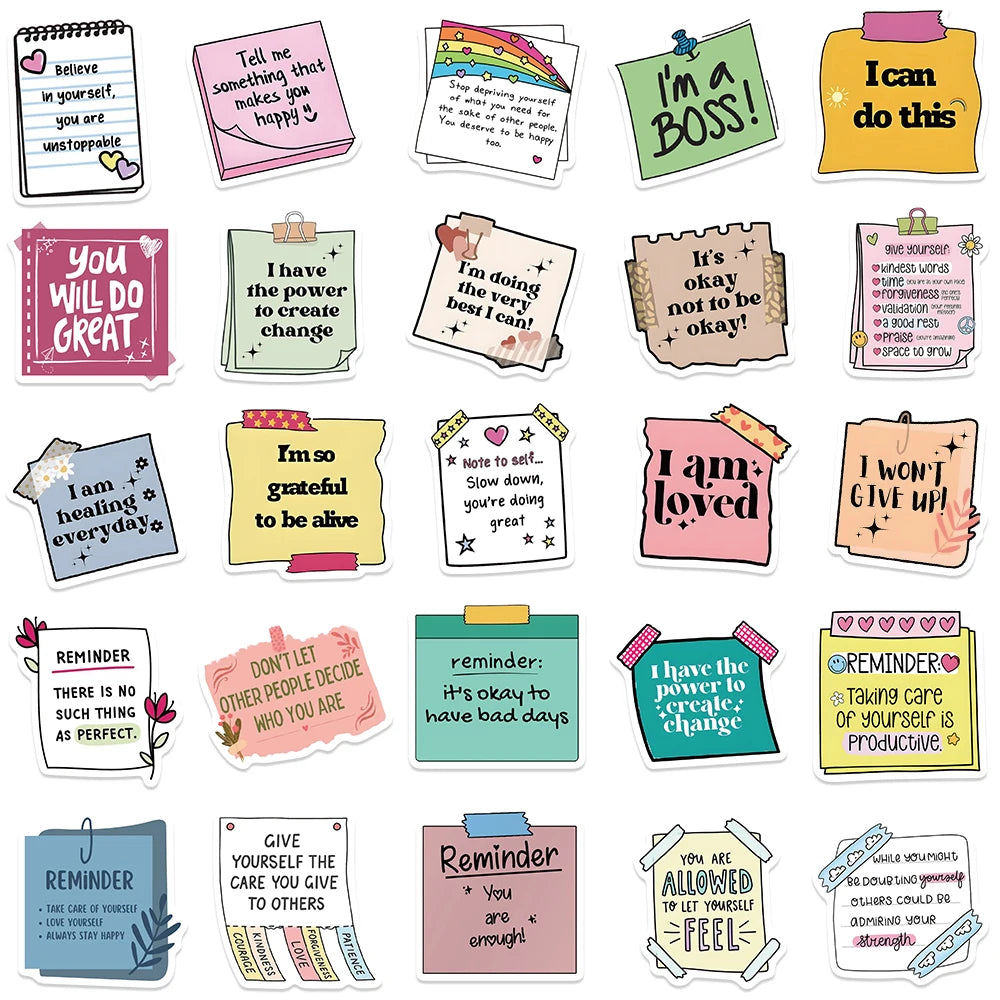 Inspirational Positive Note Label Stickers