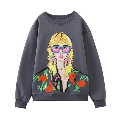 Graphic Print Casual Sweatshirts