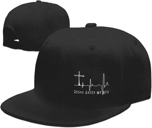 Jesus Saved My Life Flat Bill Baseball Cap Snapback