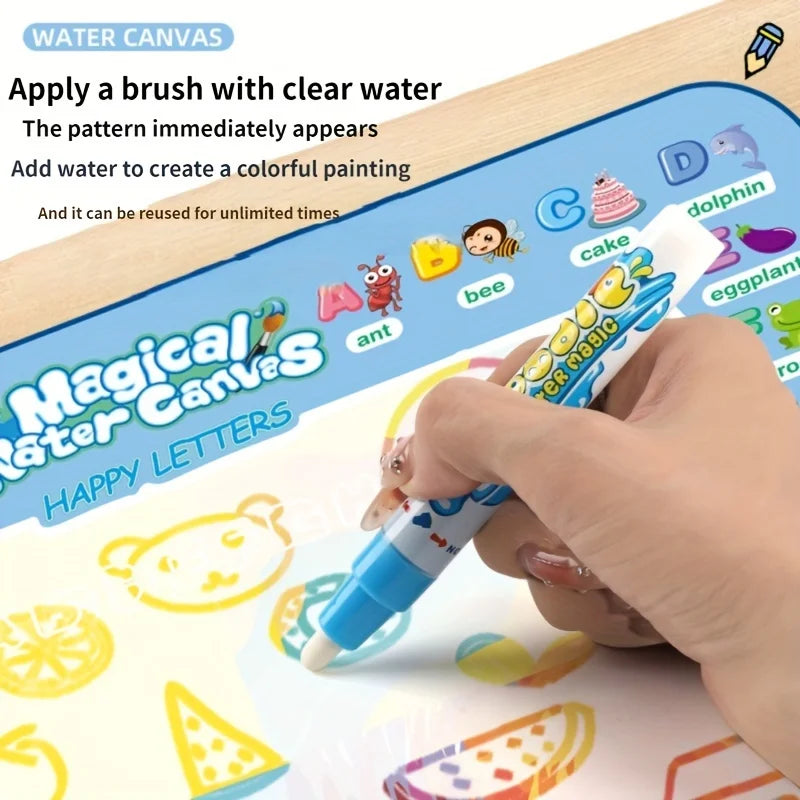 Magic Water Coloring Doodle Drawing Mat with Reusable Magic Pens 100x80cm